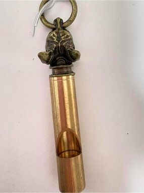 New Egyptian cat brass survival whistle, pendant animal head.